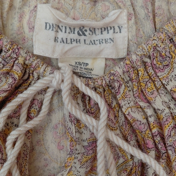 Denim & Supply Ralph Lauren Boho Paisley Blouse in Pink and Cream - Picture 6 of 9
